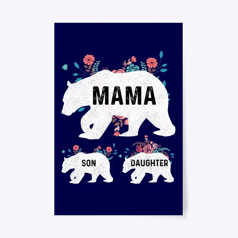 Mama Bear and Cubs Insulated